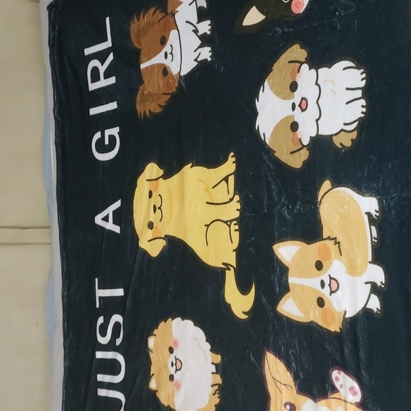 242- Dog Lovers Girl Blanket Throw NWT - Picture 2 of 7